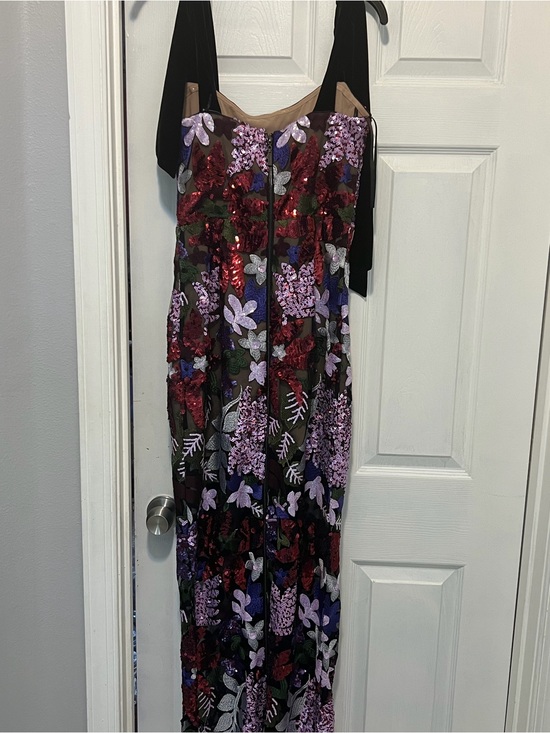 Bronx and Banco Dresses & Skirts - Bronx and Banco Black Maxi Dress with Purple & Red Floral Sequins